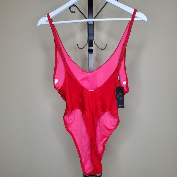 NWT Relleciga Red One Piece Swimsuit, Large - Picture 3 of 3